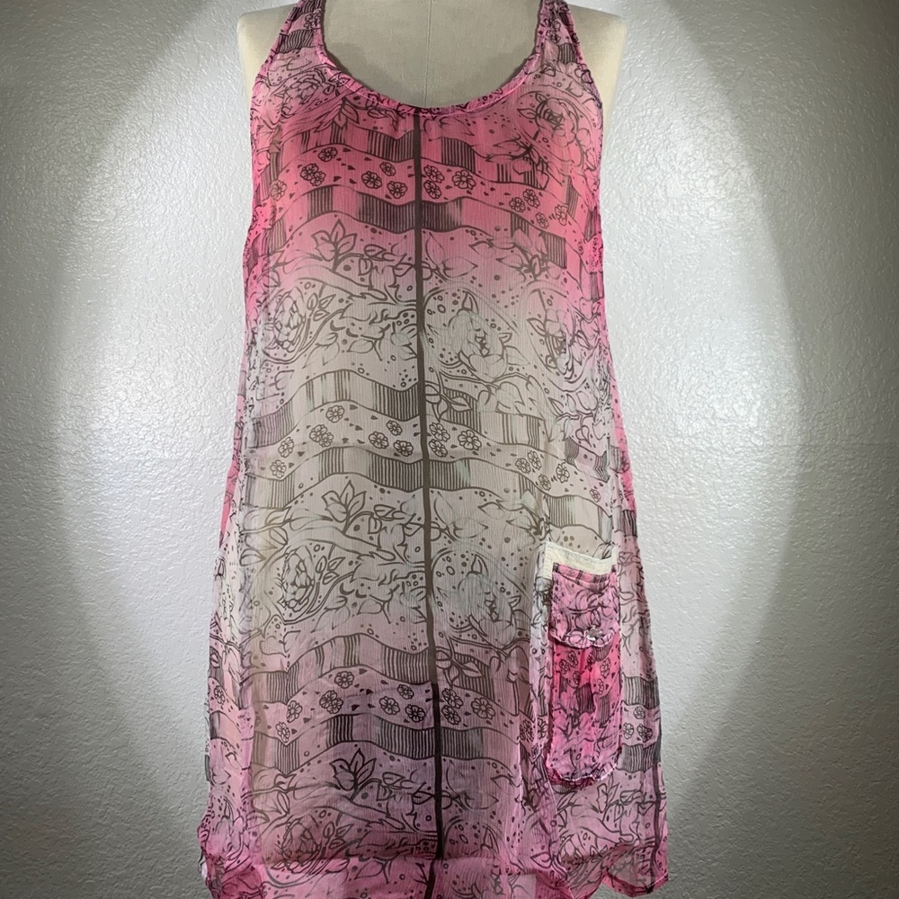Johnny Was 4LNL Silk pocket tunic size S NWT
